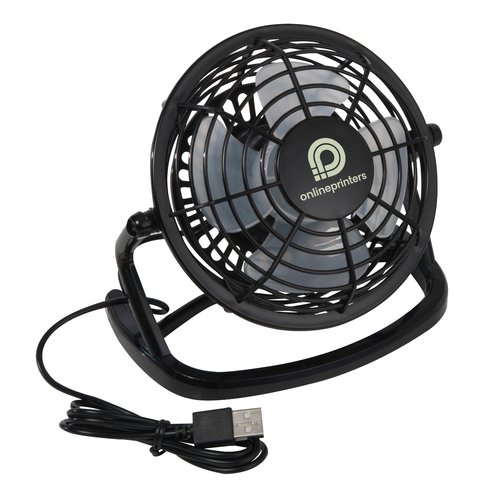 Ventilateur noir avec connexion USB.