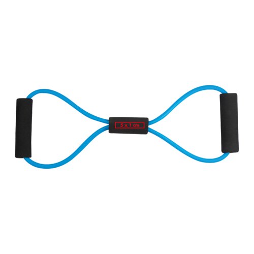Extenseur de fitness bleu avec poignes.