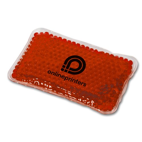 Coussin chaud/froid rouge avec remplissage de billes de gel.