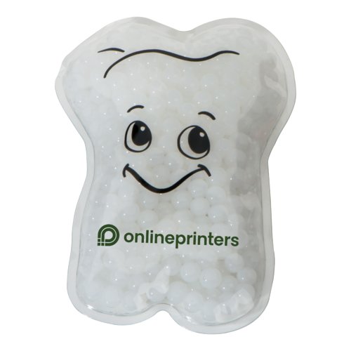Coussin thermique transparent en forme de dent, rutilisable.