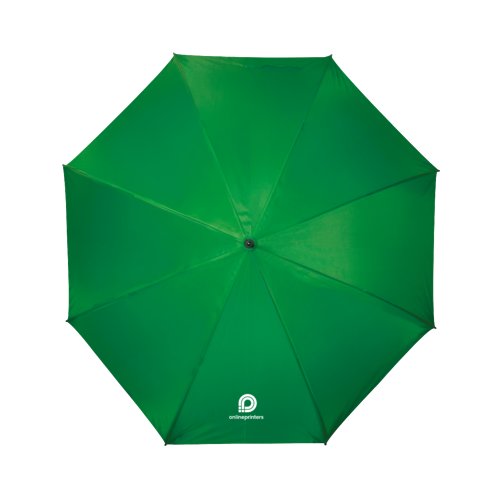 Parapluie vert avec mcanisme d'ouverture manuel.