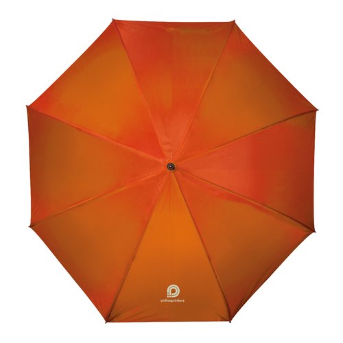 Parapluie orange avec mcanisme d'ouverture automatique.