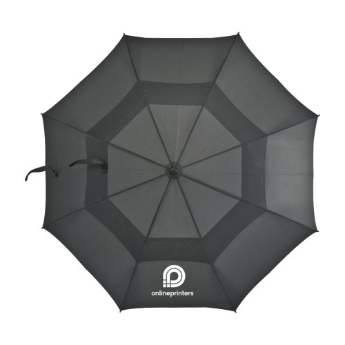 Parapluie de golf noir avec vent anti-vent et mcanisme d'ouverture automatique.