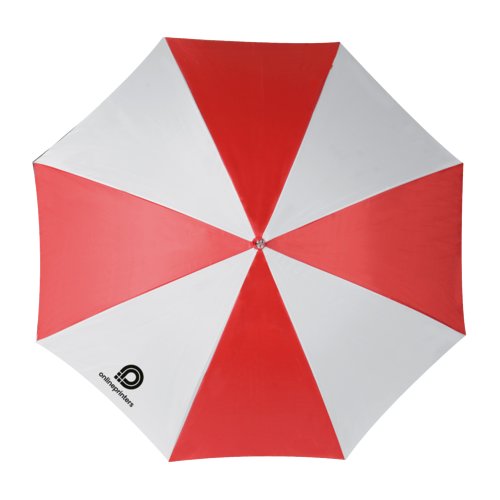 Parapluie droit automatique rouge de grand diamtre.