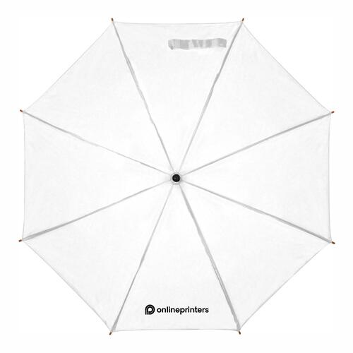 Parapluie droit en bois blanc avec ouverture automatique.