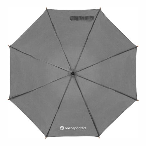 Parapluie automatique en bois gris avec housse et poign�e en bois.