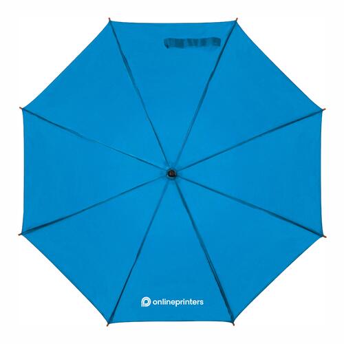 Parapluie automatique en bois bleu clair avec toile et poign�e.