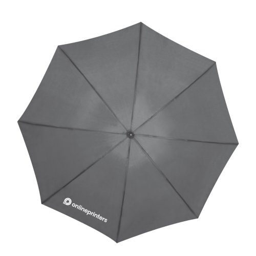Parapluie gris en tissu, rsistant au vent et  ouverture automatique.
