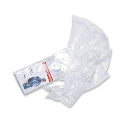 Poncho transparent en plastique.
