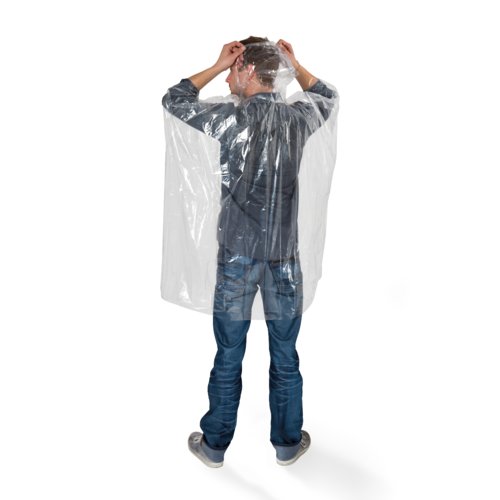 Poncho transparent en plastique pour adultes.