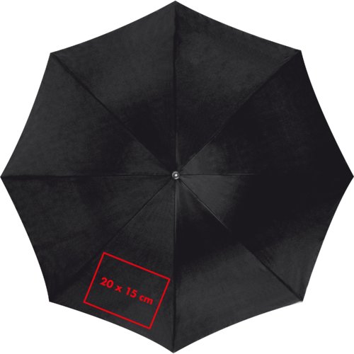 Parapluie noir automatique avec grand canopy.