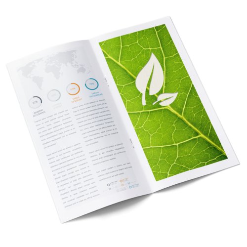 Brochures en papier éco/naturel, portrait, DL 2