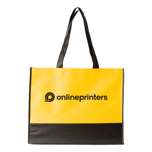 Sac jaune non tiss avec poignes de transport.