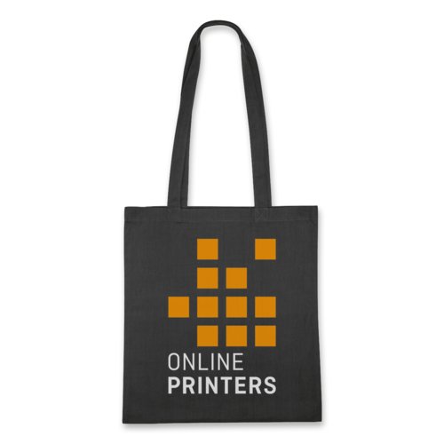 Sac en coton noir avec longues anses.