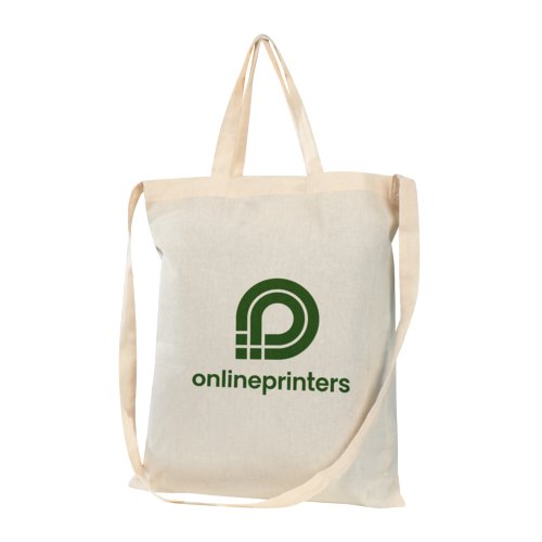 Sac en coton de couleur naturelle avec trois poignes.