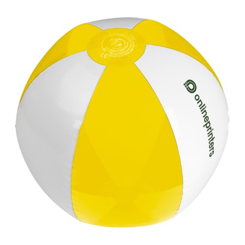 Ballon de plage jaune en PVC, gonflable.