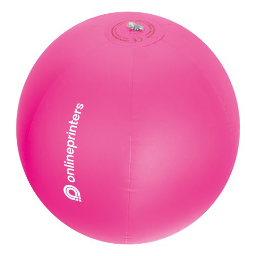 Ballon de plage rose en plastique avec conception gonflable.
