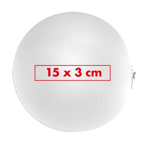 Ballon de plage blanc en plastique avec une finition mate.