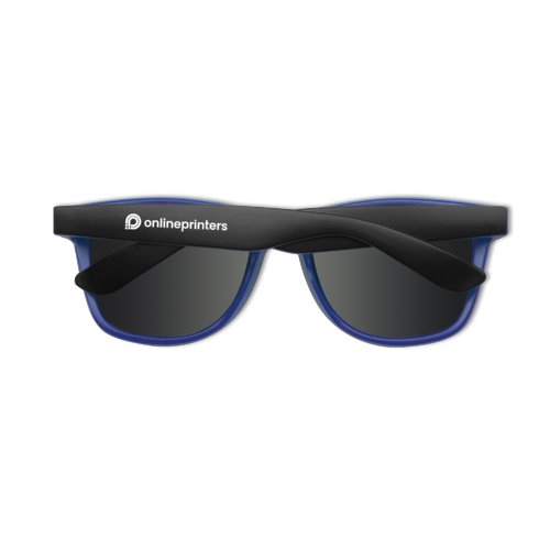 Lunettes de soleil bleues en plastique avec verres foncs.