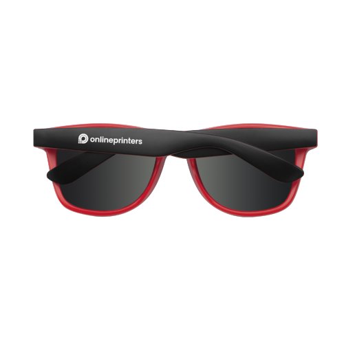Lunettes de soleil rouges en plastique avec verres foncs.