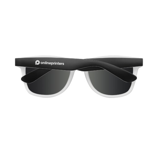 Lunettes de soleil blanches en plastique au design classique.