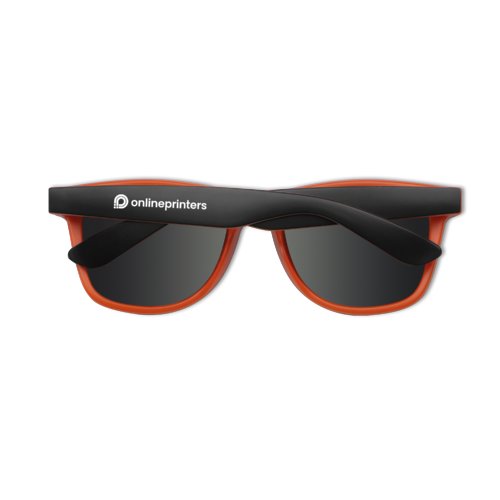 Lunettes de soleil orange avec verres foncs.