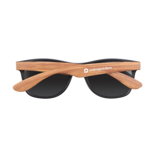 Lunettes de soleil beiges avec verres foncs.