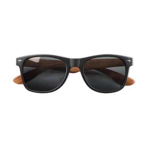 Lunettes de soleil beiges avec verres foncs.