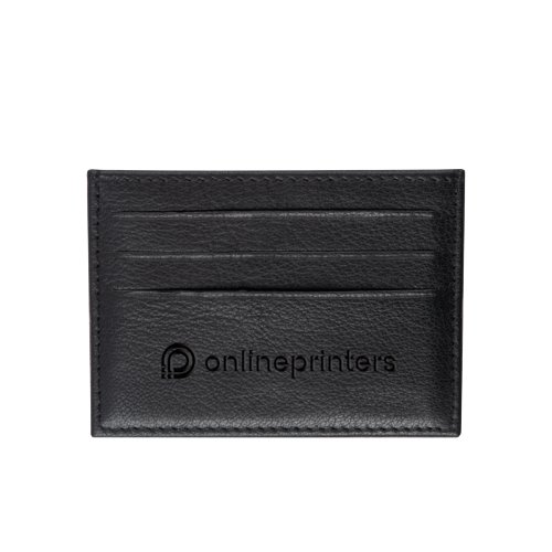 Porte-cartes de crdit en cuir noir avec protection RFID.
