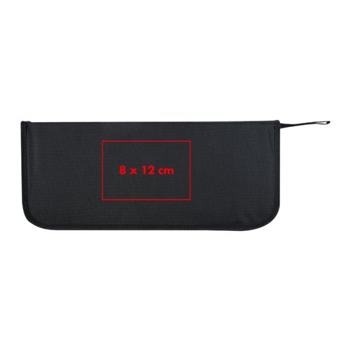 Set d'ustensiles de barbecue en tissu noir avec fermeture clair.