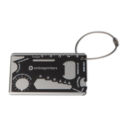 tiquette de bagage en aluminium avec cble mtallique.