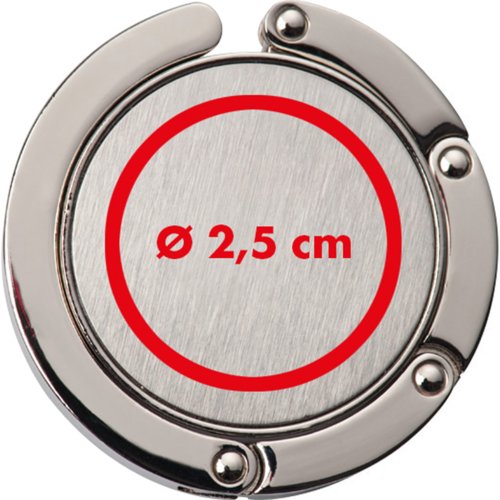 Porte-sac  main en mtal argent avec dispositif de suspension.