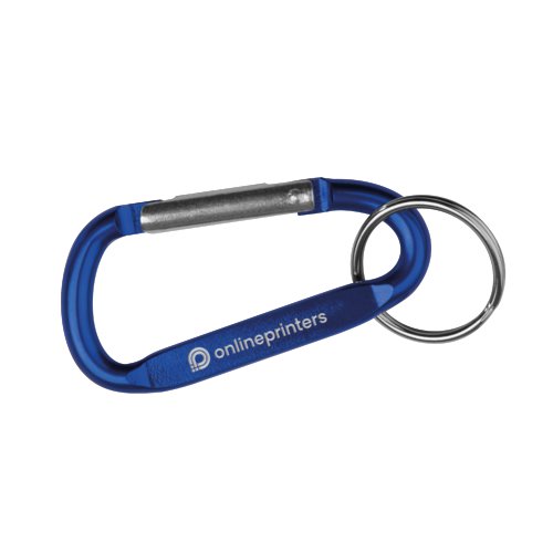 Porte-cls en mtal bleu avec fermoir mousqueton.