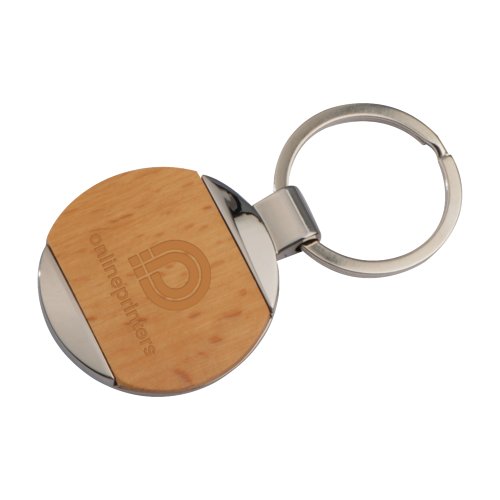Porte-cls en bois et mtal avec anneau mtallique.