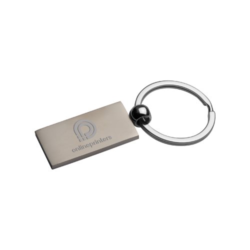 Porte-cls en mtal, rectangulaire avec anneau en mtal.