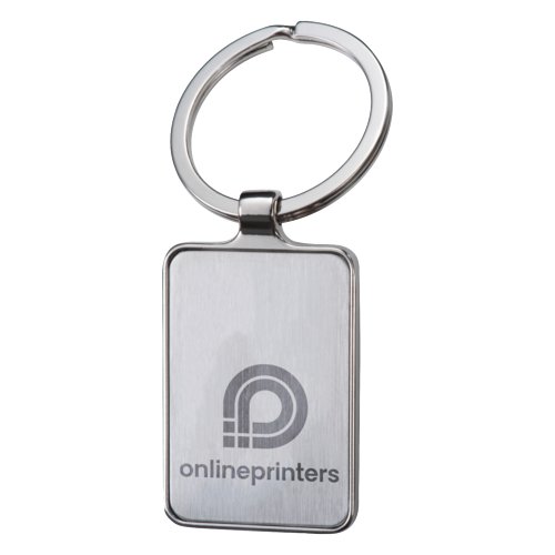 Porte-cls en mtal de forme rectangulaire avec anneau en mtal.