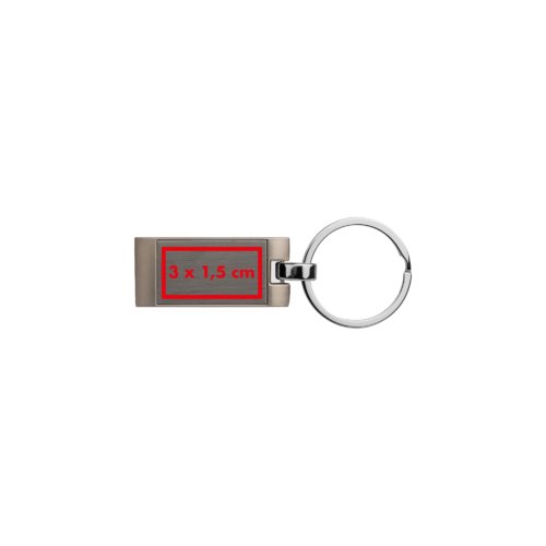 Porte-cls en mtal de forme rectangulaire avec anneau.