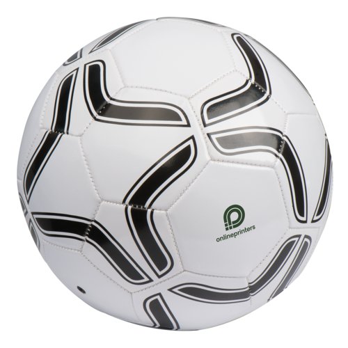 Ballon de football blanc en matriau synthtique de taille tournoi.