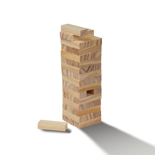 Jeu d'adresse en bois avec blocs de bois
