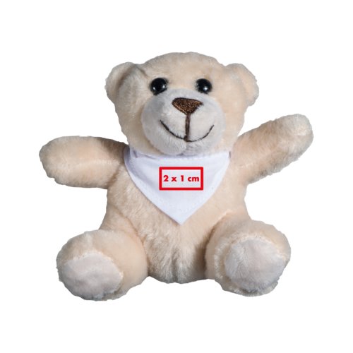Ours en peluche beige avec foulard pour bbs.