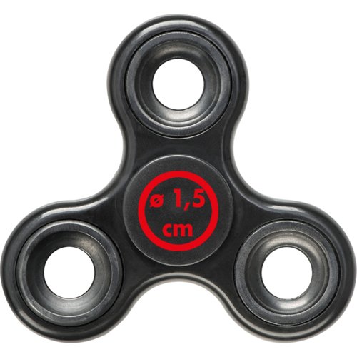 Fidget spinner en plastique fonc avec trois bras.
