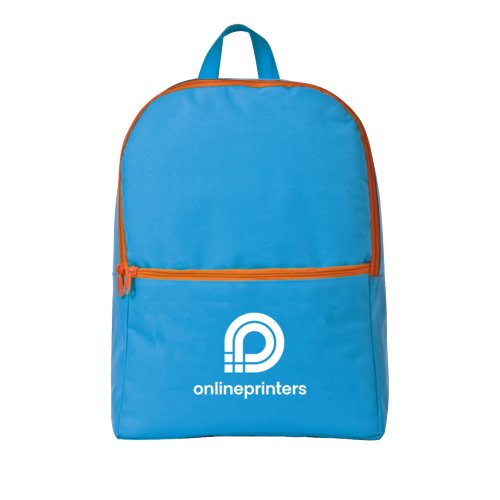 Sac  dos turquoise en tissu avec fermeture clair.