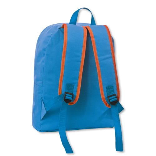 Sac  dos turquoise en tissu avec bretelles rglables.