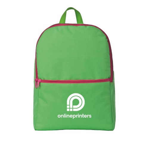 Sac  dos vert avec fermeture clair et boucle de transport.