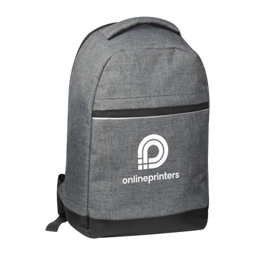 Sac  dos gris pour ordinateur portable avec compartiment zipp et poigne.