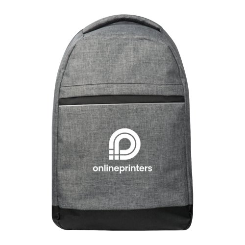 Sac  dos gris en tissu pour ordinateur portable avec compartiment zipp.