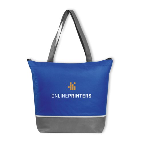 Sac isotherme bleu en non-tiss� avec poign�es de transport.