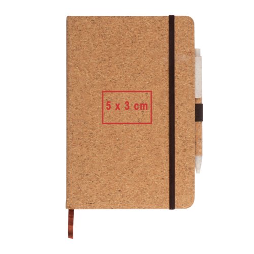 Carnet en lige avec lastique et porte-stylo.
