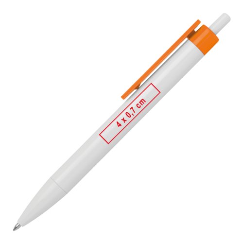 Stylo  bille en plastique avec clip et mcanisme  poussoir.