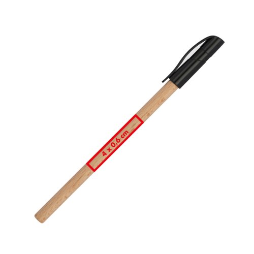 Stylo  bille en bois avec clip et mcanisme  pression.